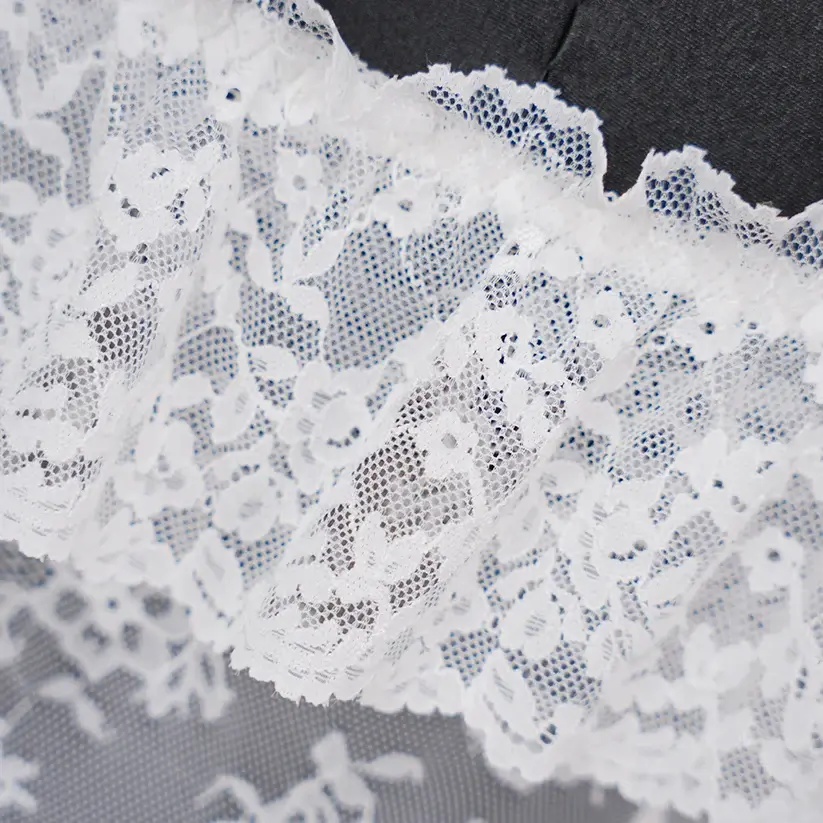 Lace Embroidery Deep V See-Through Babydoll Skirt