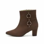 Elegant ankle boots with metallic ring details B-49