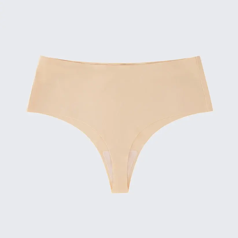 Women's Seamless Ice Silk Thong Underwear Leopard Print & Solid Color Panties
