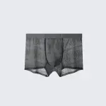 Men's Ice Silk Antibacterial Jacquard Breathable Quick-Dry Boxer Briefs Pack of 3