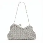 Black Sequin Bag with Metal Frame VS-52