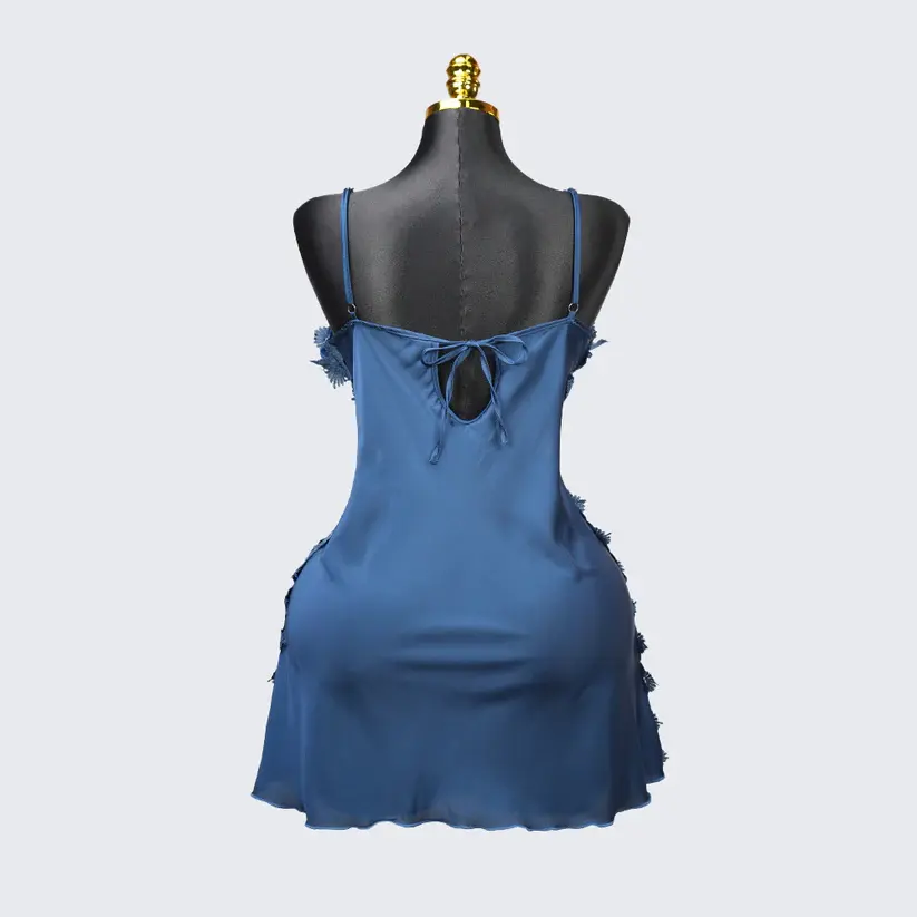 Satin Floral Lace Dress Mini Slip Nightwear
