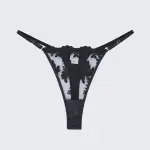 Sexy Mesh Embroidered See-Through Bra Thong Lingerie Set