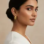 Textured Hoop Stainless Steel Earrings EA-202