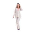 Women’s Cotton Pajama Set with Soft Print & Traditional Design