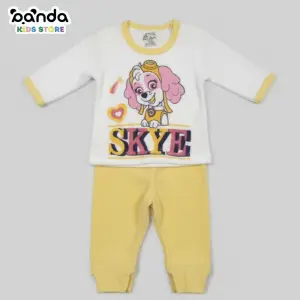 بيجامة قطيفة كلب اصفر مقاس ٠-٣