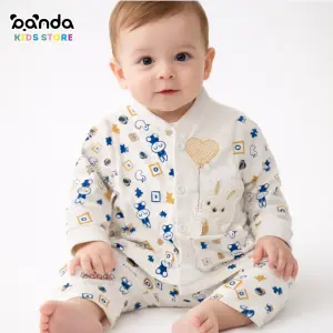 بيجامة بيتي قطن زراير ، ارنب بلونة قلب ميرو