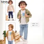 طقم مواليد ٣ قطع قطن ، سلوبيت كم وسلوبيت كات داخلي وبافيتا، اسد