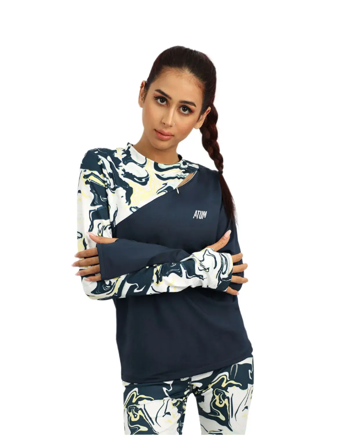 Long Sleeve Women's Navy T-Shirt