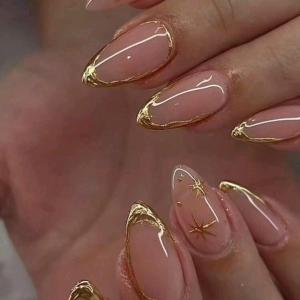 10pcs almond-shaped 3D gel nails