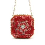 Camellia Floral Crystal-Embellished Evening Bag VS-63