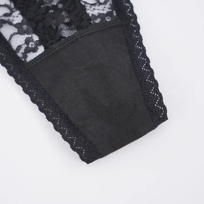 Plus Size Sheer Lace Thong Women's Sexy Lingerie Panty Set