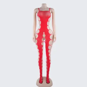 [2+ Items, 300 EGP Each] Spaghetti Strap Cutout Sheer Mesh Bodystocking