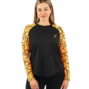 Crew Neck Long Sleeve Orange Top