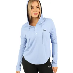 Long Slevess Women's Blue Hoodie