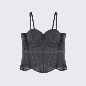 Solid Waist Training Corset with Boning Slimming Bustier