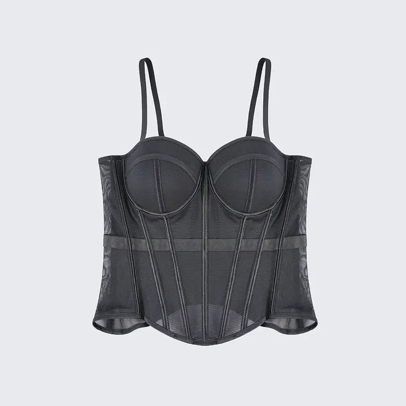 Solid Waist Training Corset with Boning Slimming Bustier