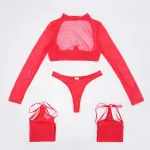 Mesh Crop Top Stockings Set