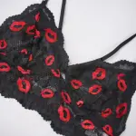 Black Lace Embroidery Sexy Bra Panty Set