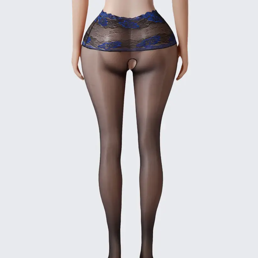 Lace Scented Ultra-Thin See-Through Open-Crotch Pantyhose
