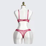 Geometric Lace Embroidery Lingerie Set