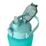 Md Stay Fit Water Bottle with Straw, Gradient color, Motivational Quotes, Flip-Top Lid with Handle, 64oz/2000ml