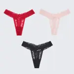 Plus Size Sheer Lace Thong Women's Sexy Lingerie Panty Set