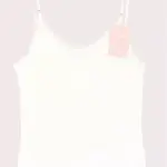 Organic Cotton Cami Top Lace Trimmed - OFF White