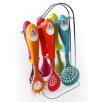 طقم توزيع سيليكون ٦قطع بالحامل و المعدن