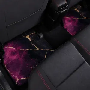 Burgundy Black - Set of 4 Car Mats