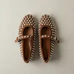 Suede studded Ballerina