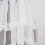 Lace Embroidery Deep V See-Through Babydoll Skirt
