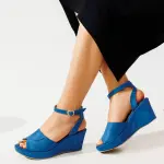 Sandal Wodge Heel With Belt Buckle-W-6