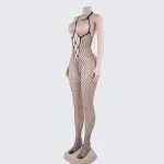 [2+ Items, 300 EGP Each] Sexy Fishnet Mesh Bodystocking Crotchless Cutout Halter Lingerie