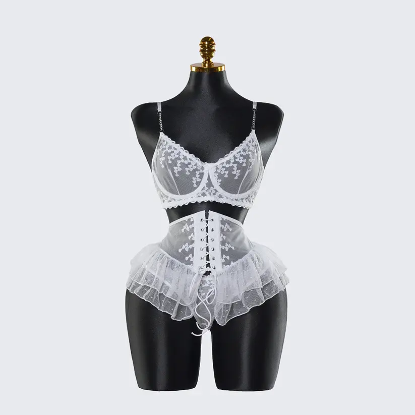 Sexy Lace Lingerie See-through Miniskirt Underwear