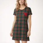 Cotton Plaid Night Dress
