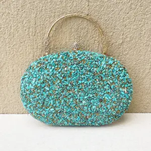 Turquoise Mosaic Clutch