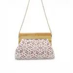 Floral Embroidered Clutch with Natural Wooden Frame VS-54