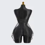 Full-body Lace See-through Top Thong Set