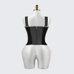 Velvet Strap-Detail Corset Top