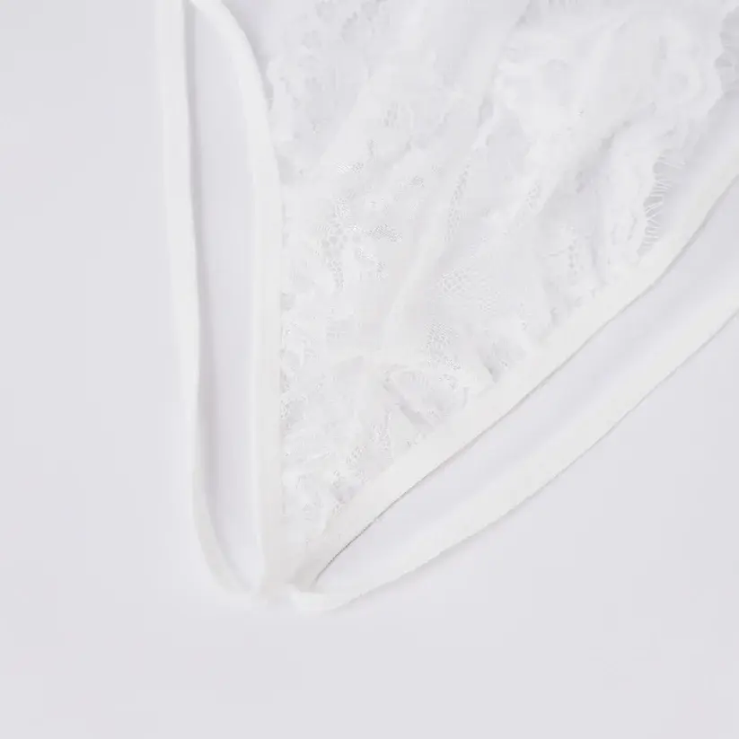 Plus Size White Sheer Mesh Bodysuit