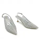 Crystal Embellished Mesh Heels C-89