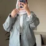 Stripped shirt كم مقلوب