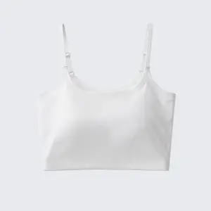 Seamless Cooling Crop Camisole Built-in Bra Padded Top