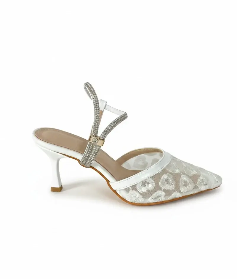 Elegant Lace Ankle Strap Heel C-80
