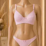 Ribbed Bra Set - غير مبطن