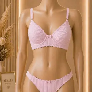 Ribbed Bra Set - غير مبطن