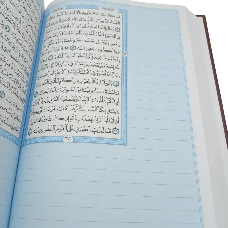 المصحف الشريف وبهامشة فراعات للتدوين ( مصحف التدوين )
