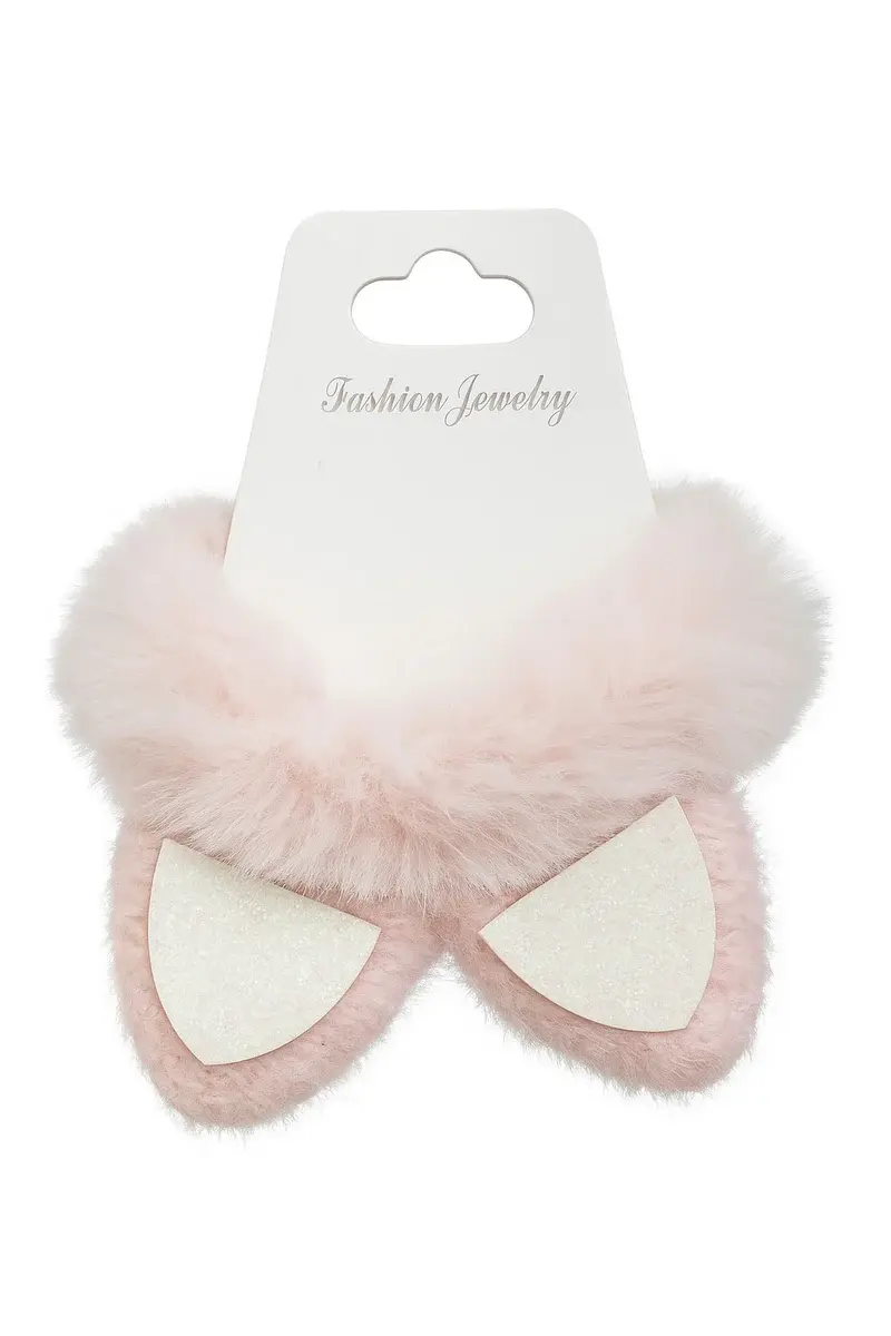 Fluffy Double Pom-Pom Hair Clip – F-1