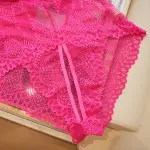 Peach Mesh Lace Lingerie Bodysuit